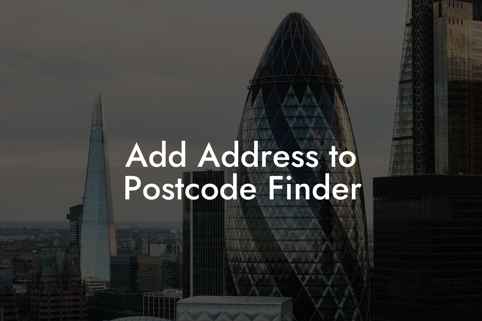 Add Address to Postcode Finder