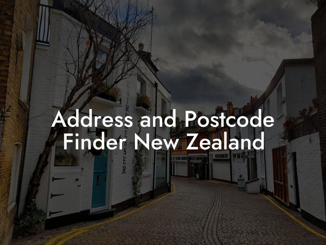 Address and Postcode Finder New Zealand