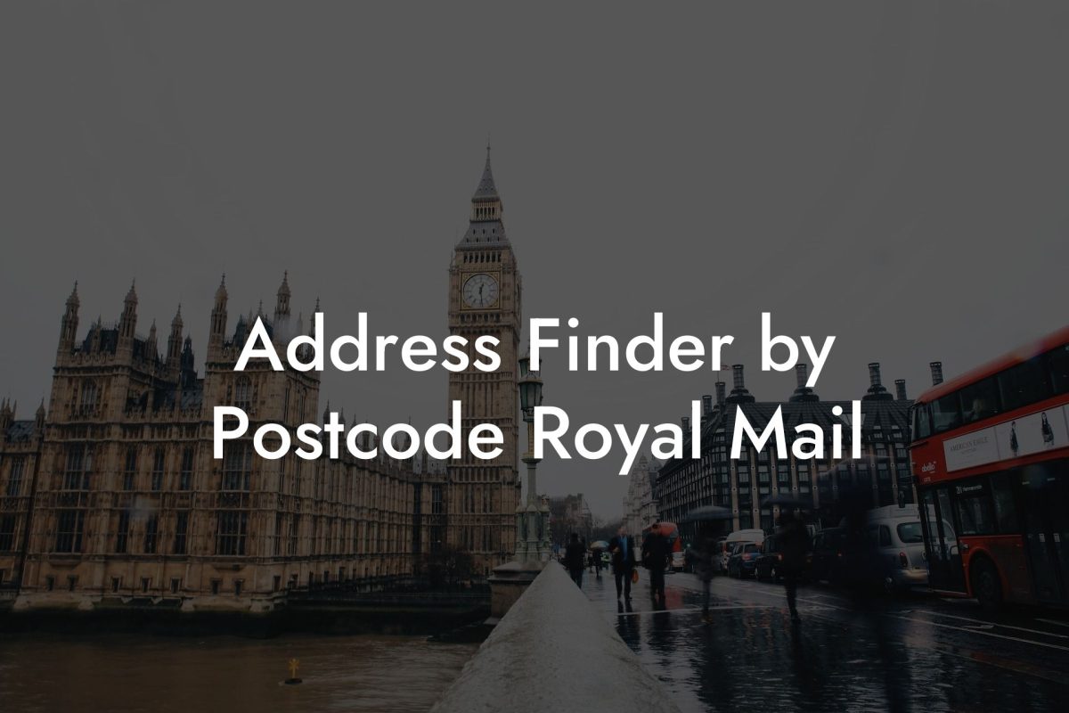 Address Finder by Postcode Royal Mail