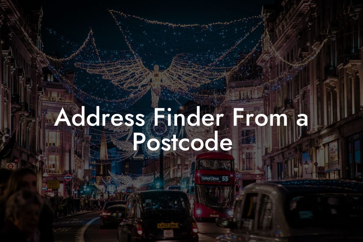 Address Finder From a Postcode