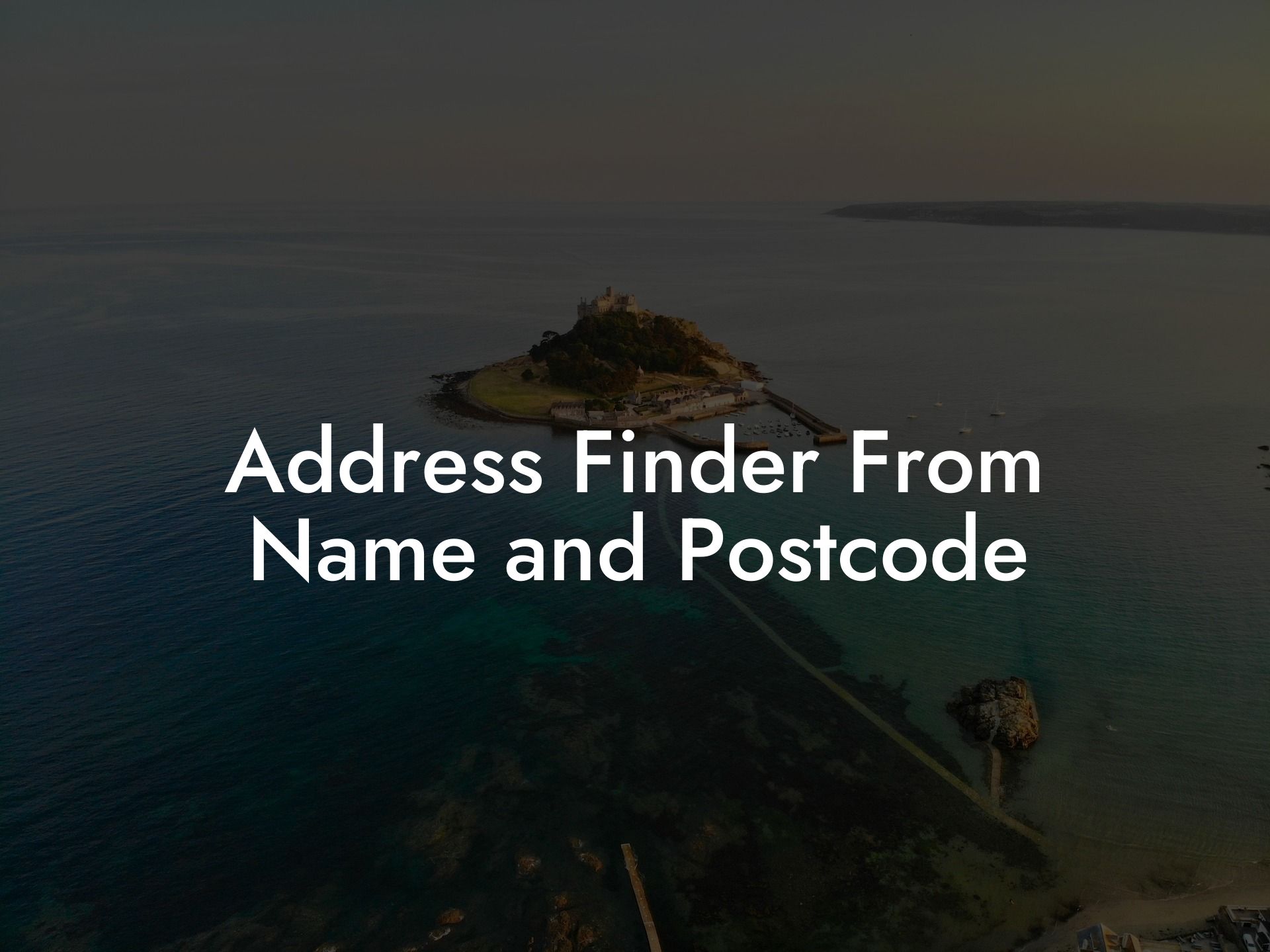 Address Finder From Name and Postcode