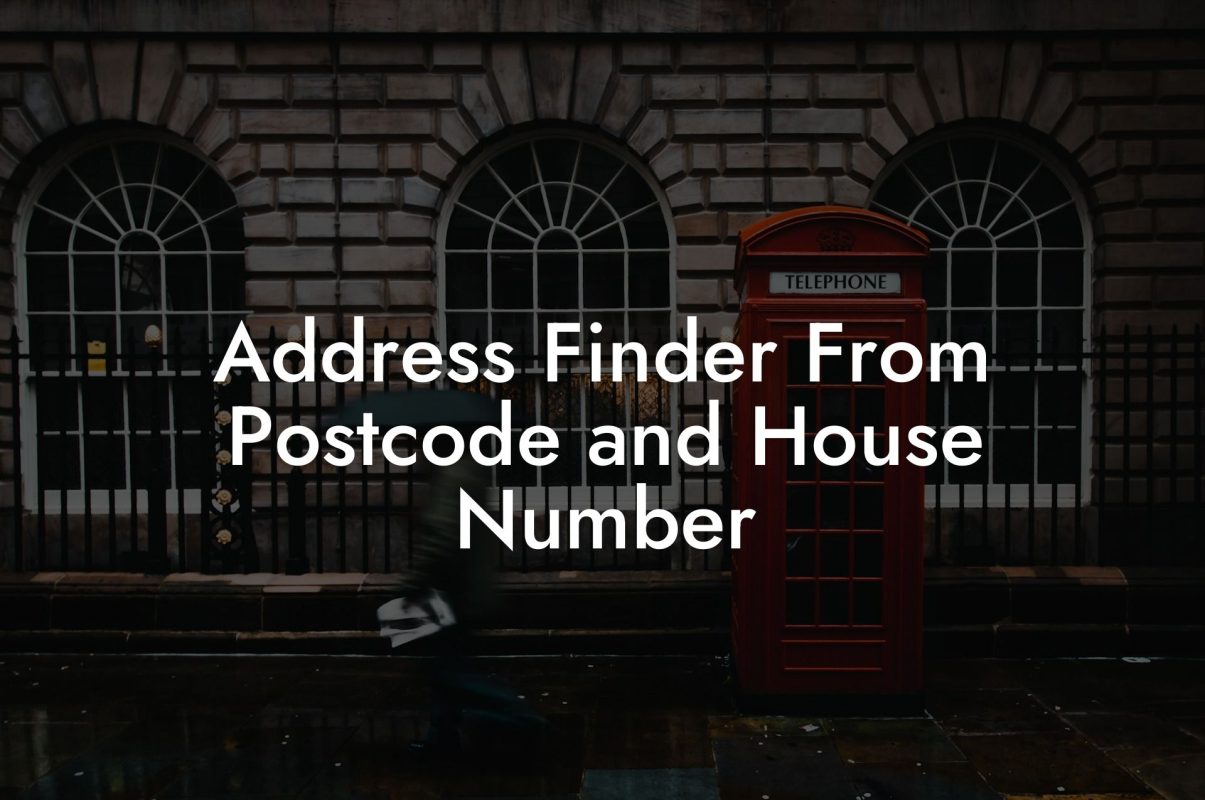 Address Finder From Postcode and House Number