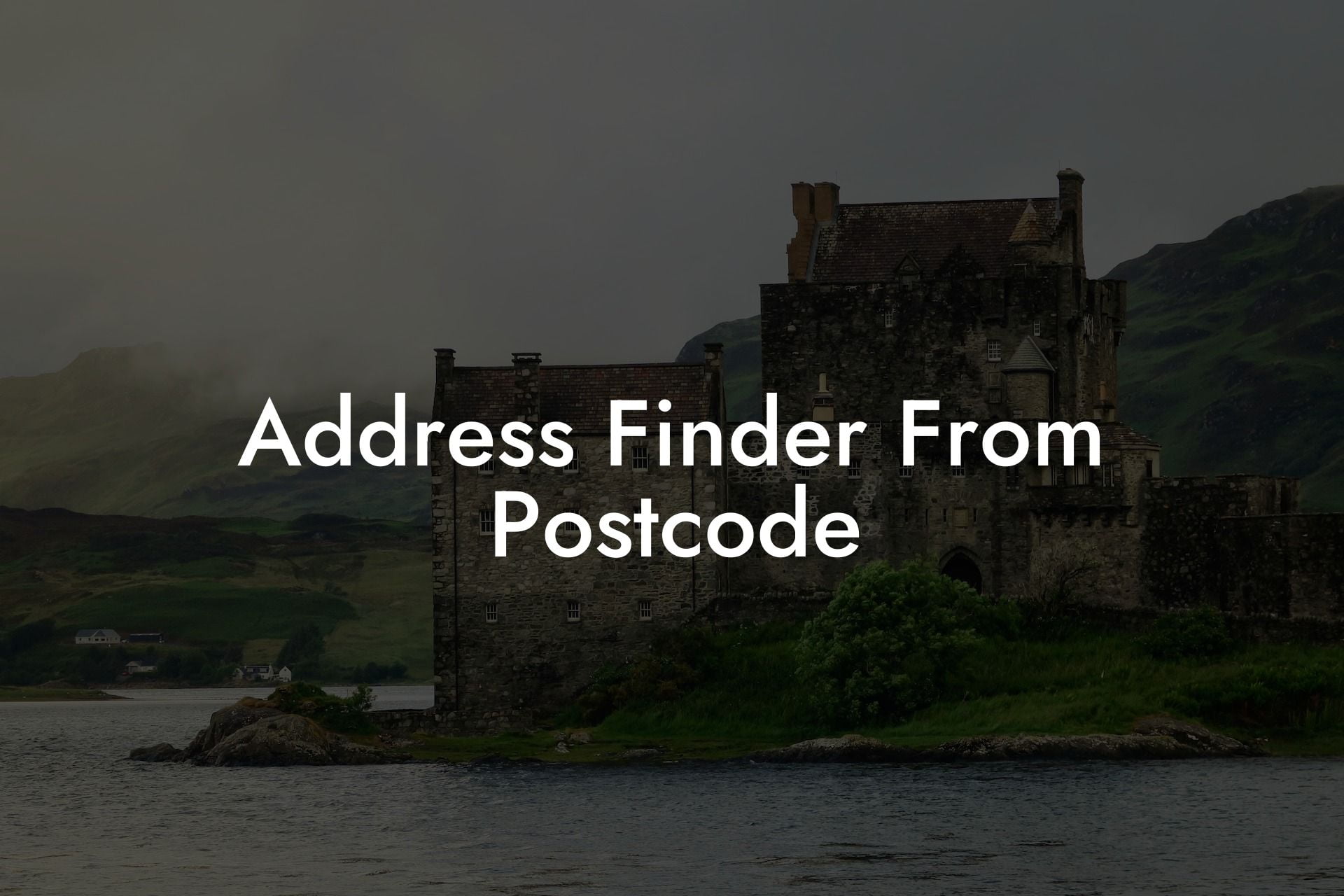 Address Finder From Postcode