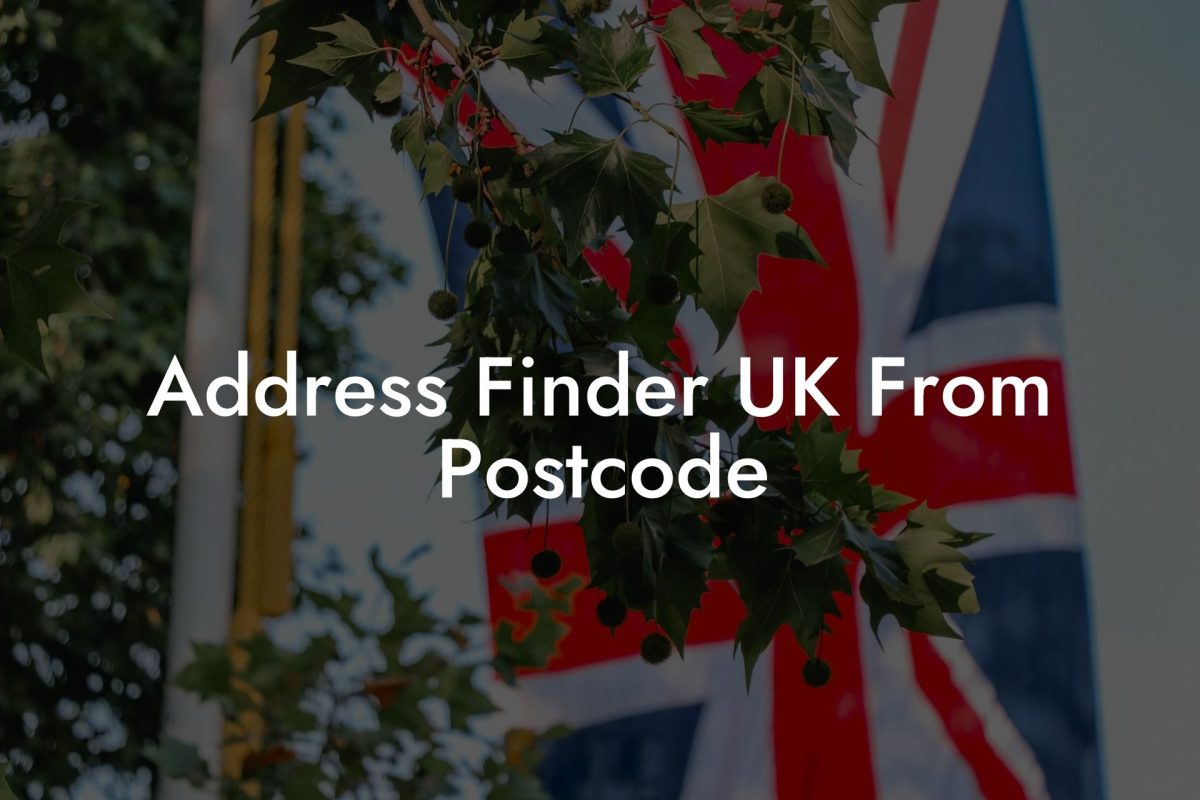 Address Finder UK From Postcode