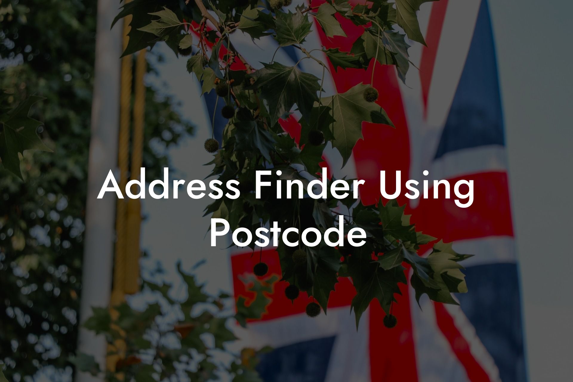 Address Finder Using Postcode