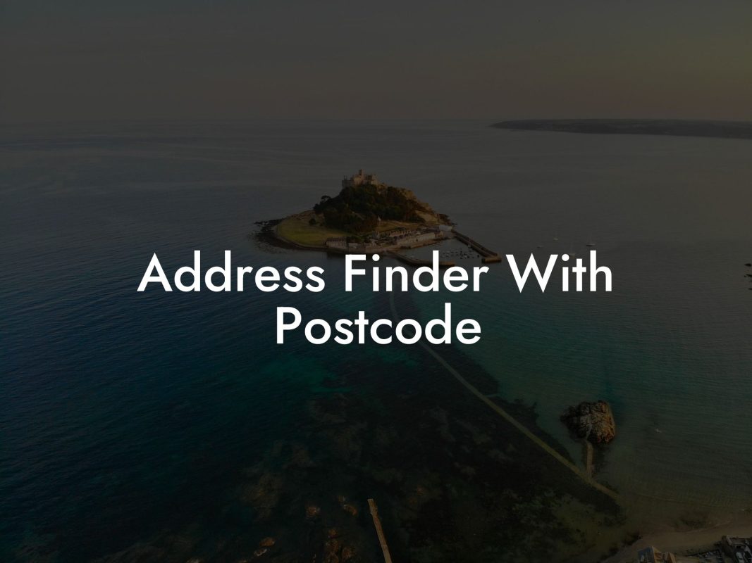 Address Finder With Postcode