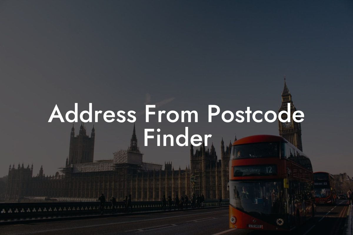 Address From Postcode Finder