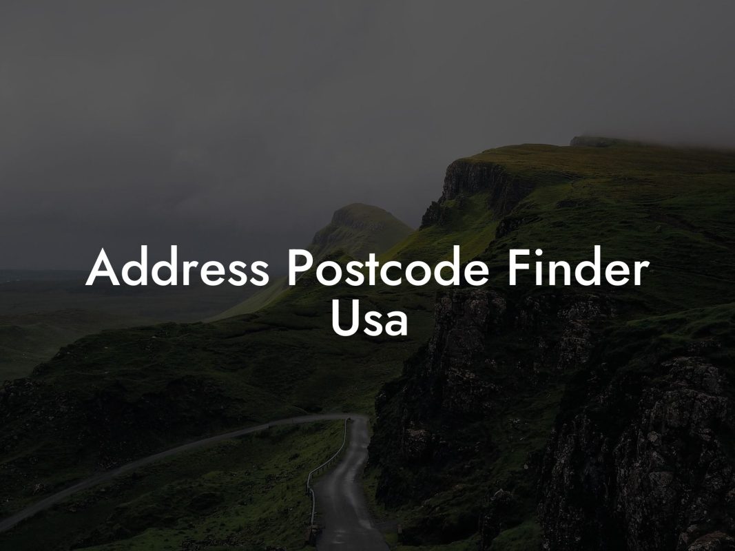 Address Postcode Finder Usa