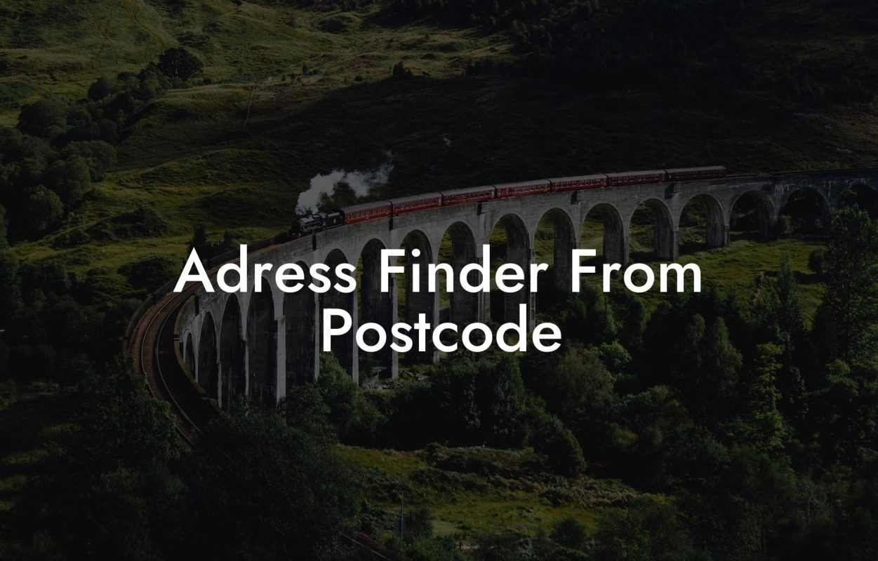 Adress Finder From Postcode