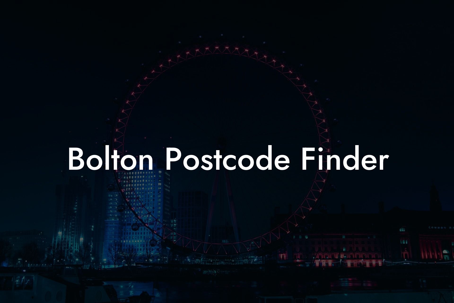 Bolton Postcode Finder