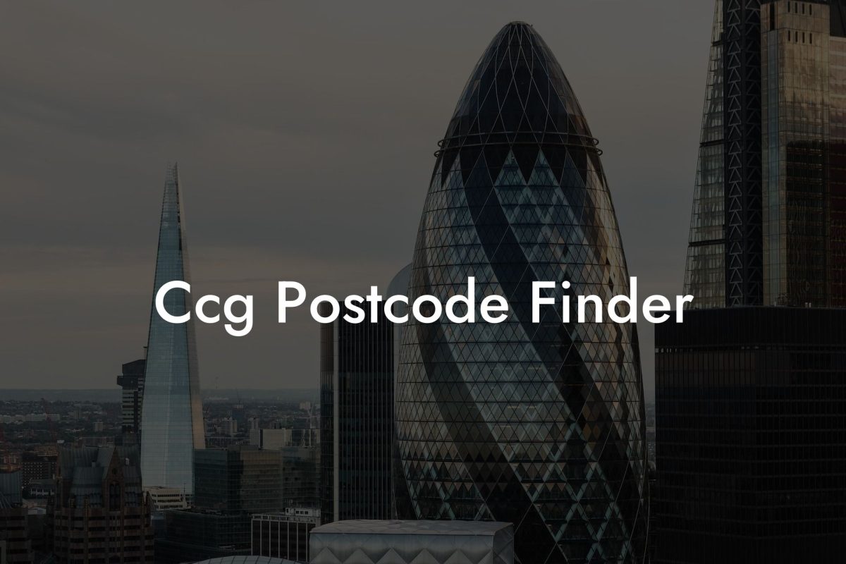 Ccg Postcode Finder