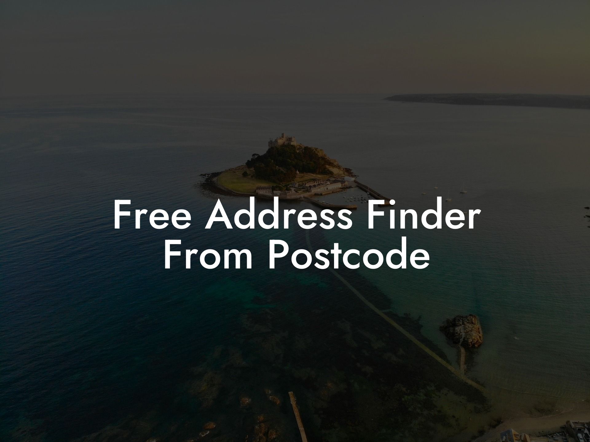 Free Address Finder From Postcode