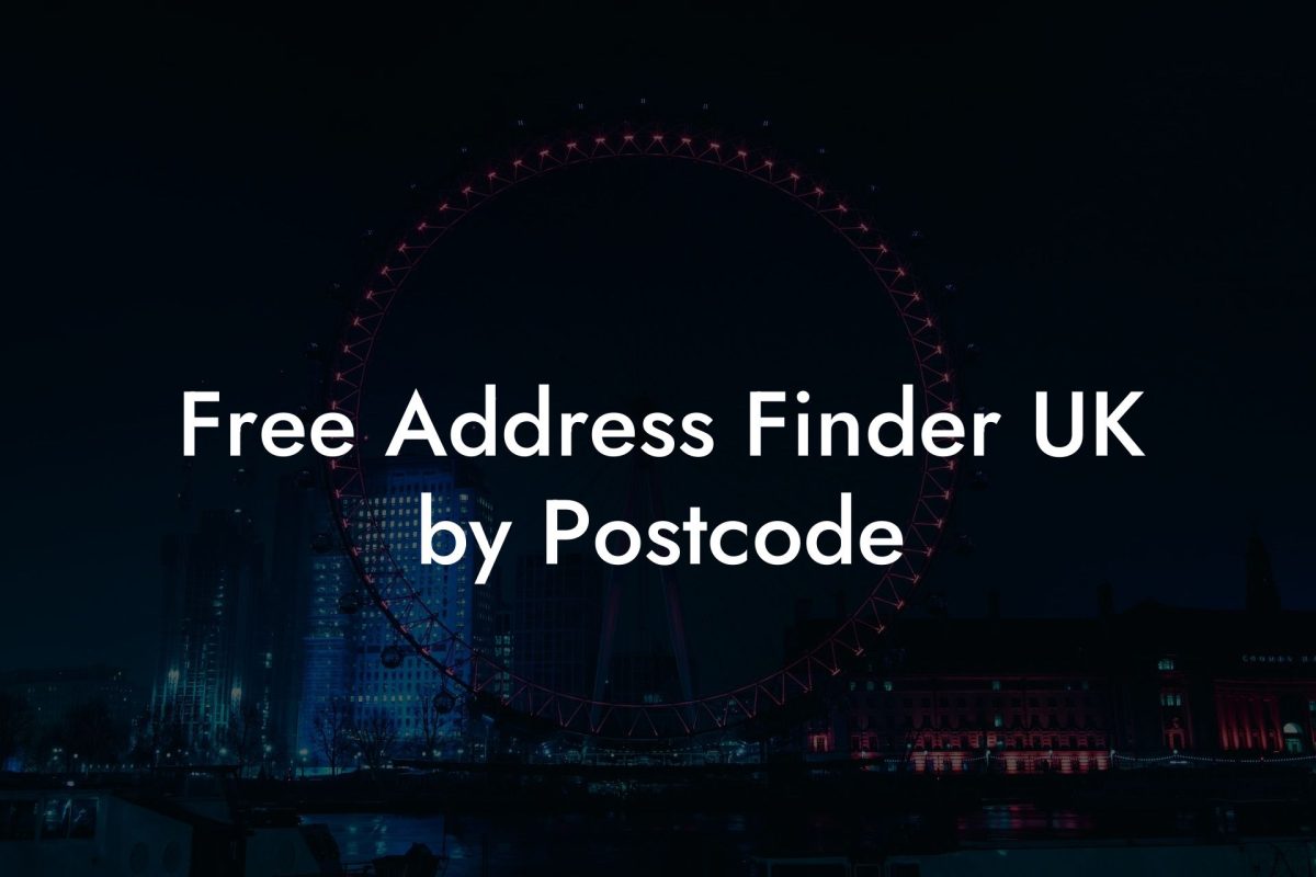 Free Address Finder UK by Postcode