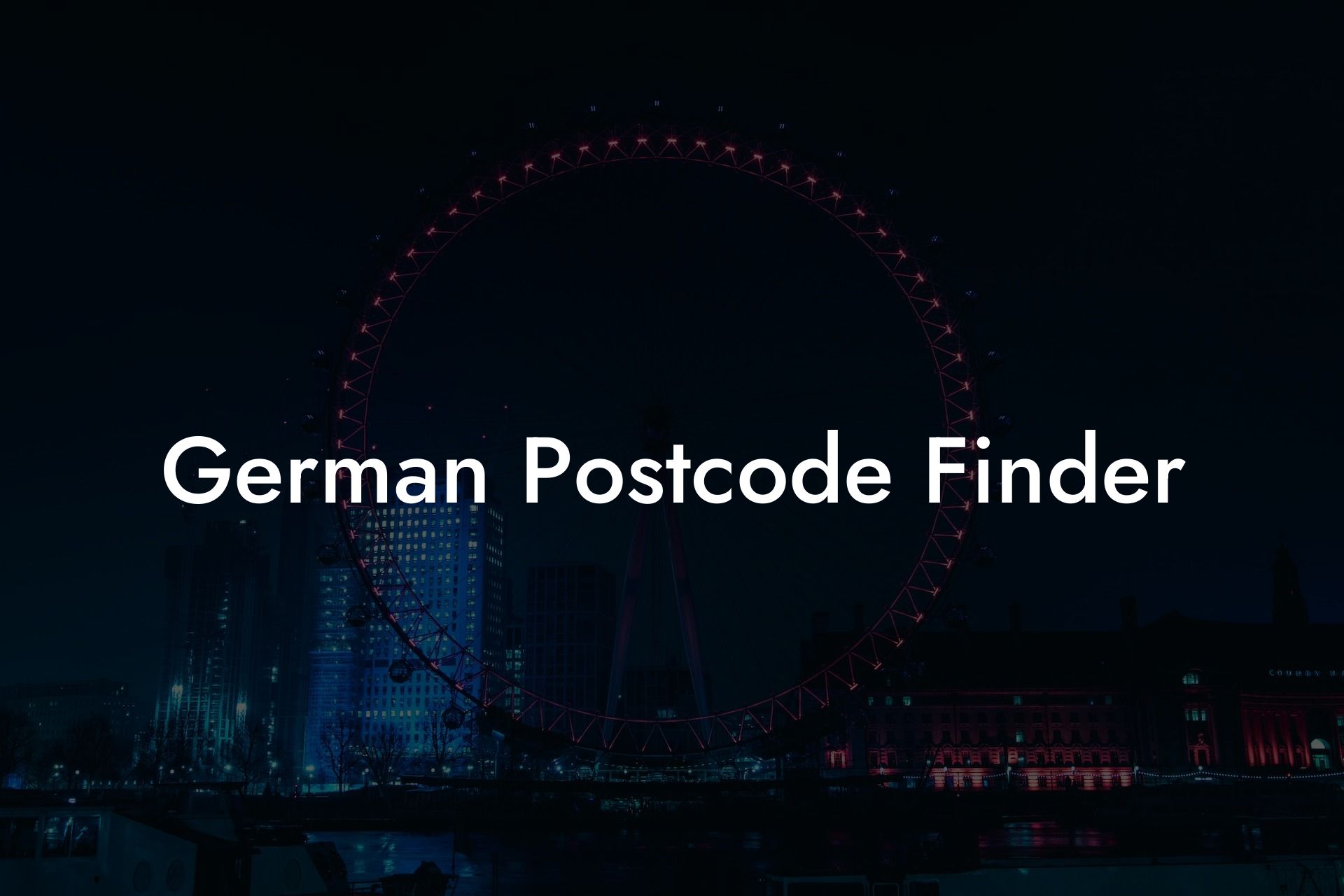 German Postcode Finder