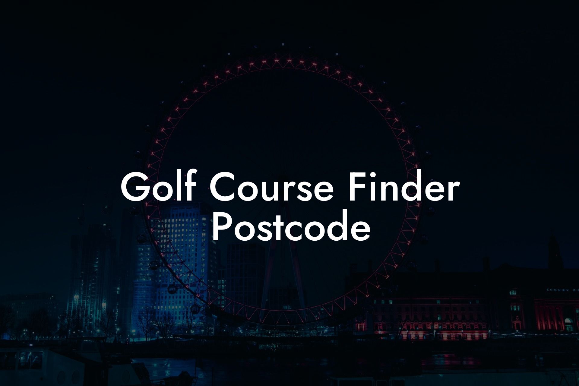 Golf Course Finder Postcode