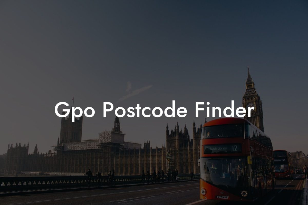 Gpo Postcode Finder