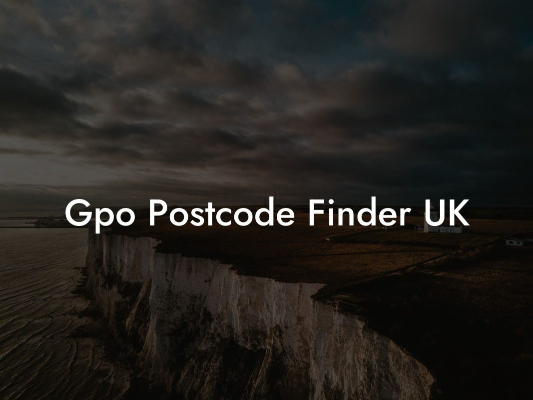 Gpo Postcode Finder UK