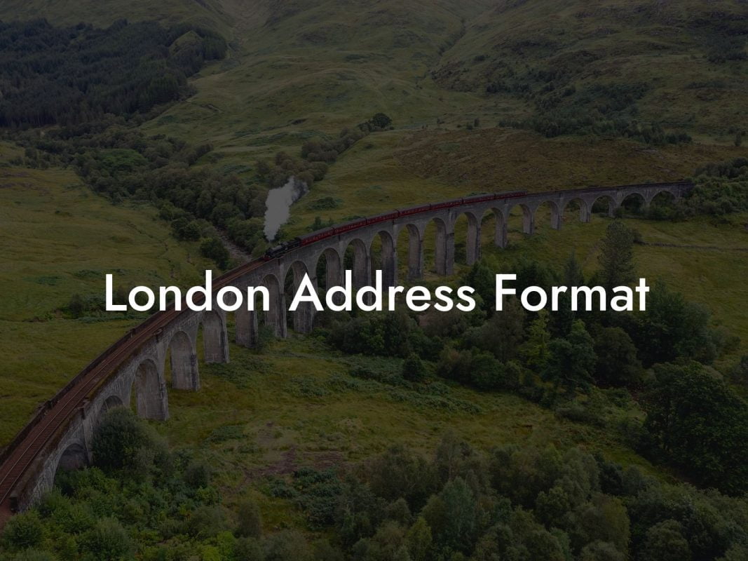 London Address Format