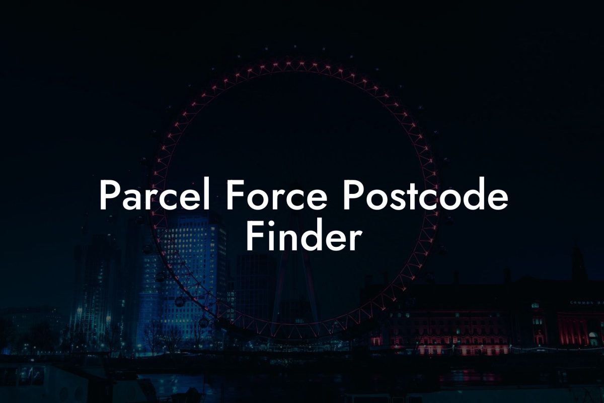 Parcel Force Postcode Finder