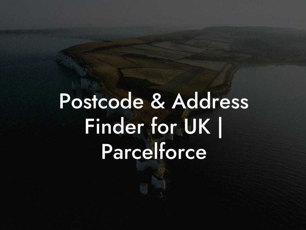 Postcode & Address Finder for UK | Parcelforce