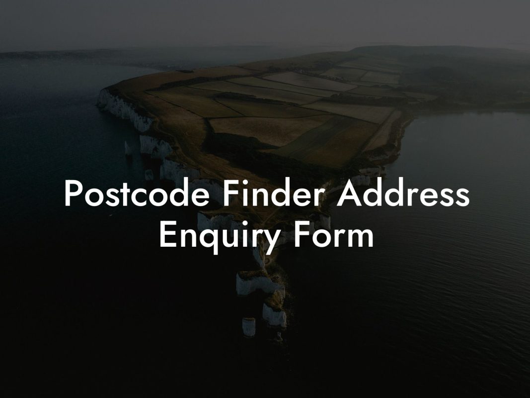 Postcode Finder Address Enquiry Form