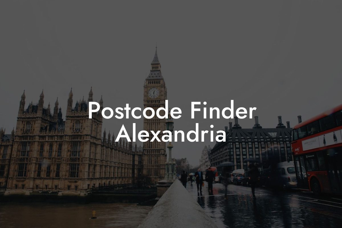 Postcode Finder Alexandria