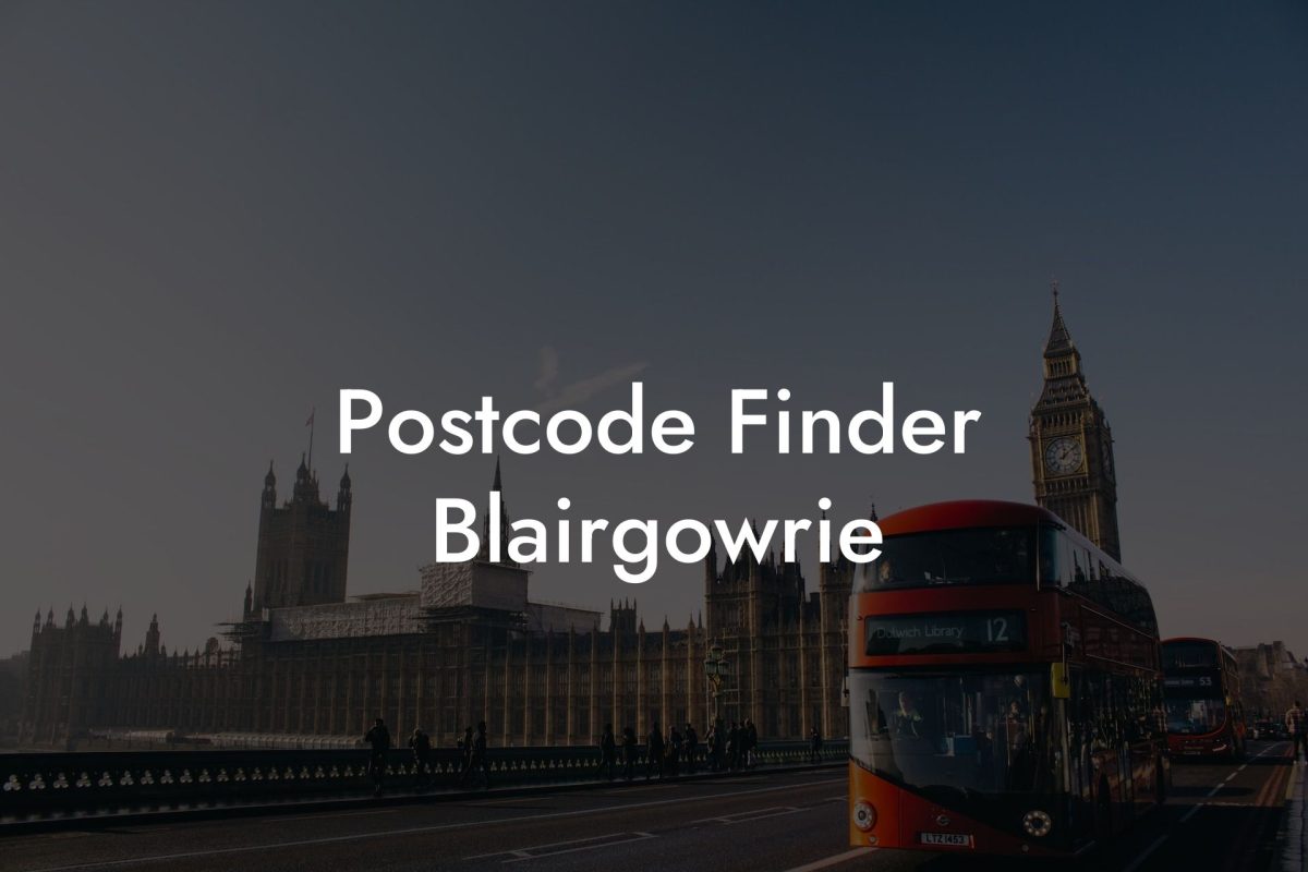 Postcode Finder Blairgowrie