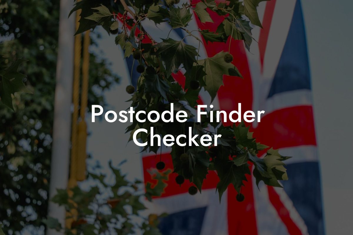 Postcode Finder Checker