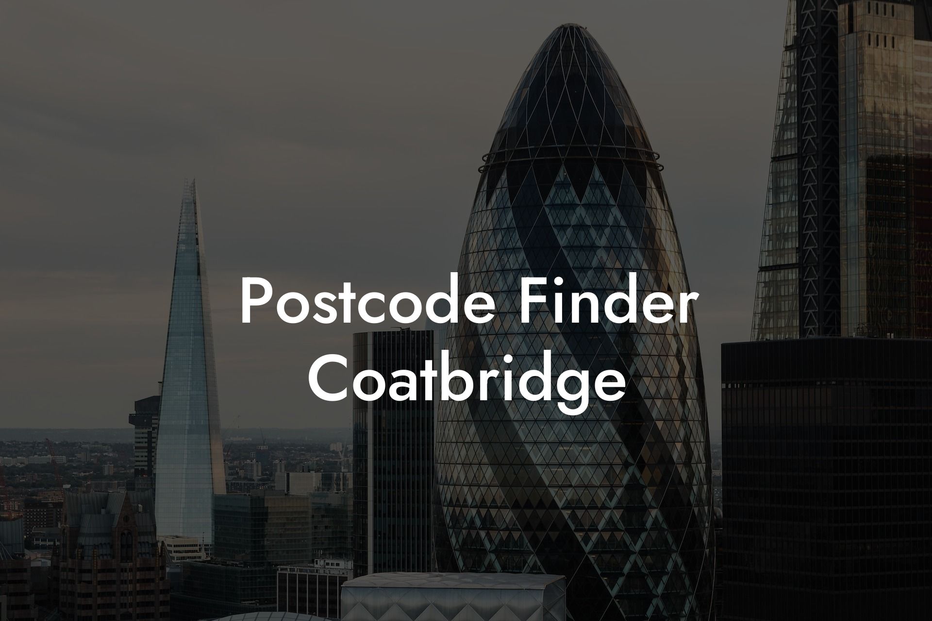 Postcode Finder Coatbridge