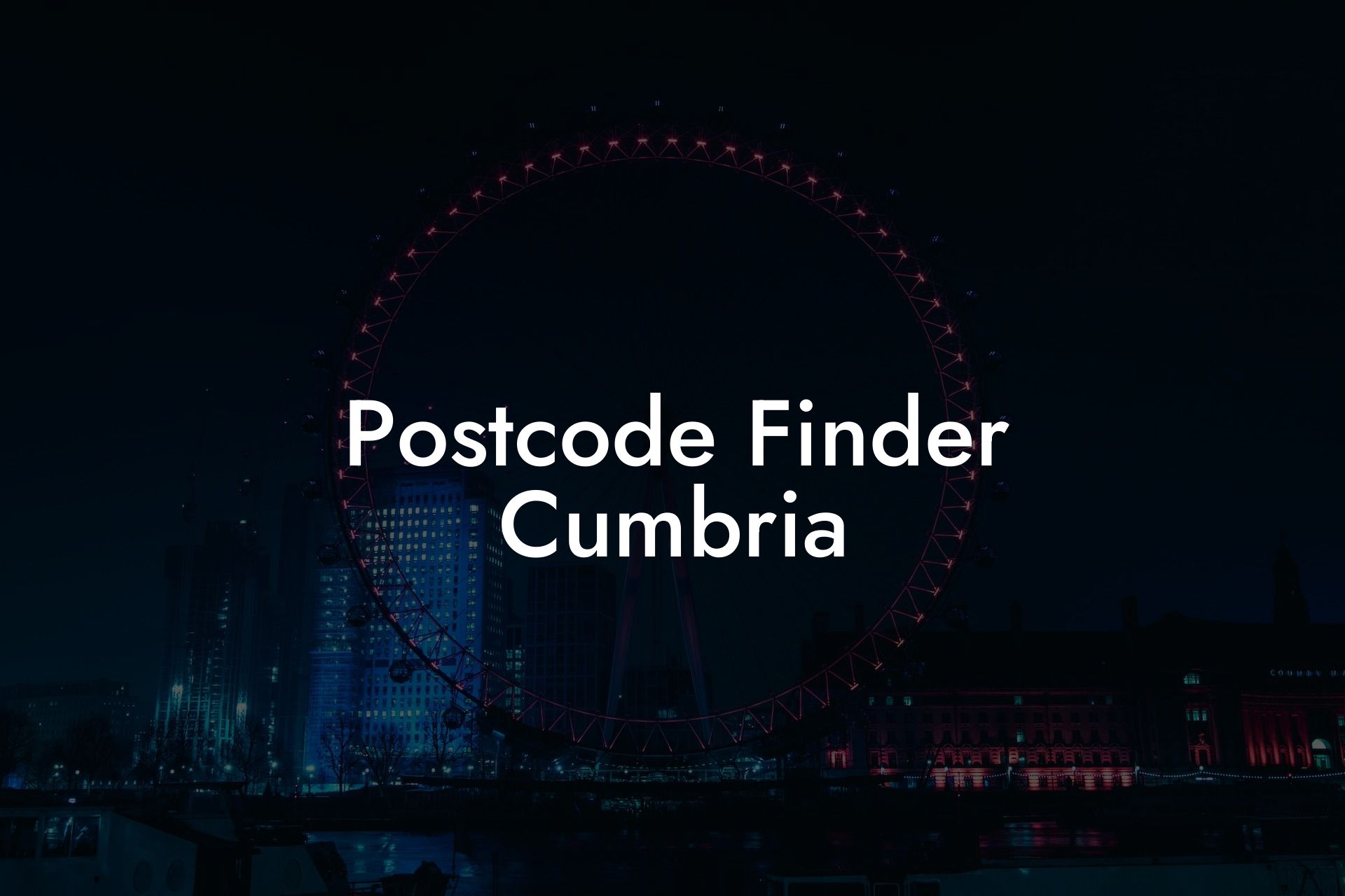 Postcode Finder Cumbria