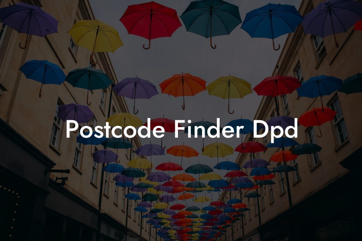 Postcode Finder Dpd