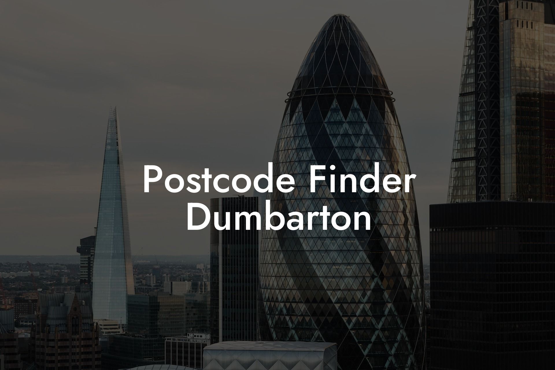 Postcode Finder Dumbarton