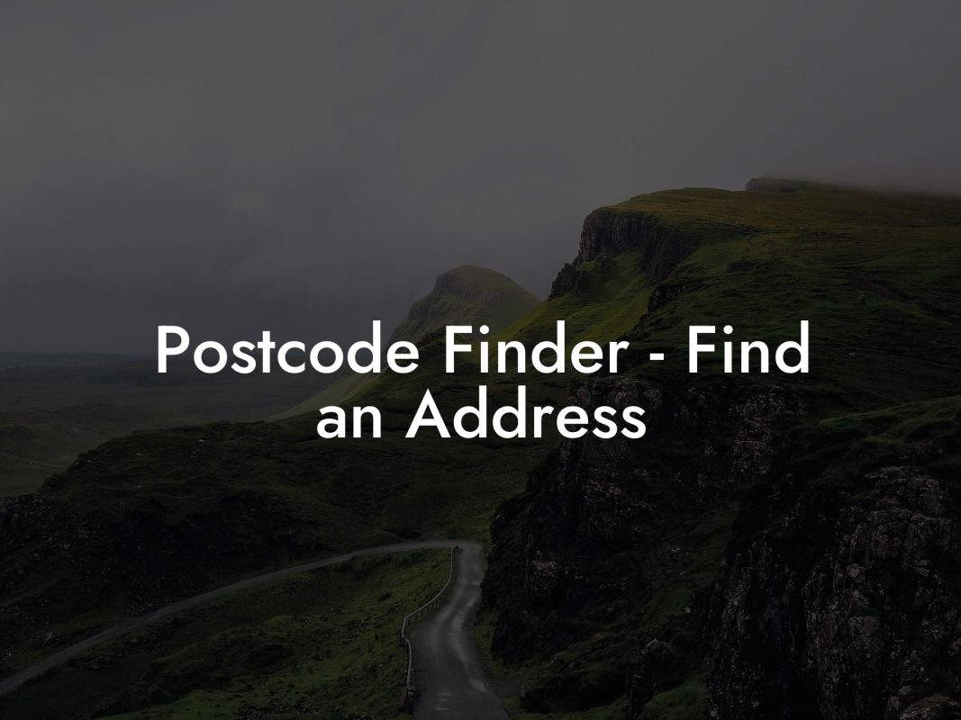 Postcode Finder - Find an Address