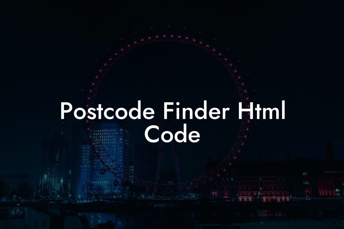 Postcode Finder Html Code