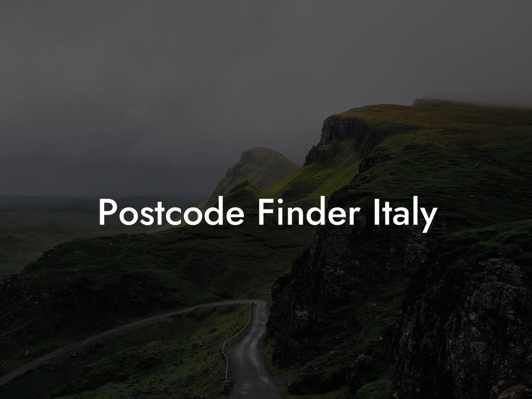 Postcode Finder Italy