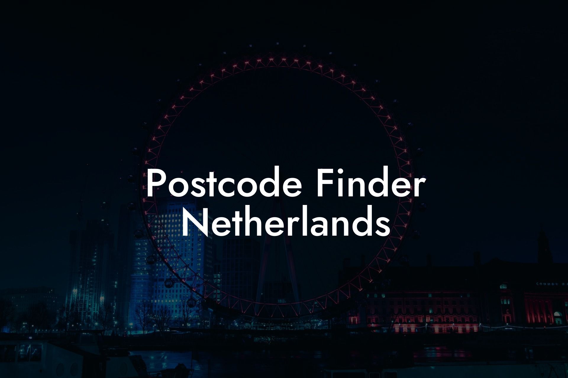 Postcode Finder Netherlands