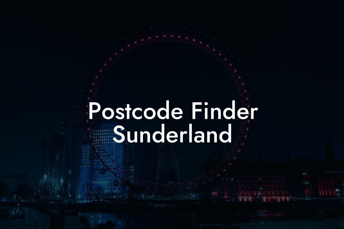 Postcode Finder Sunderland