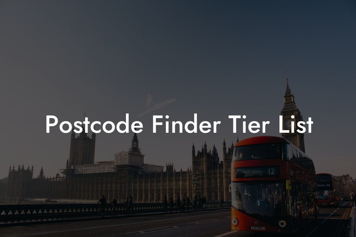 Postcode Finder Tier List