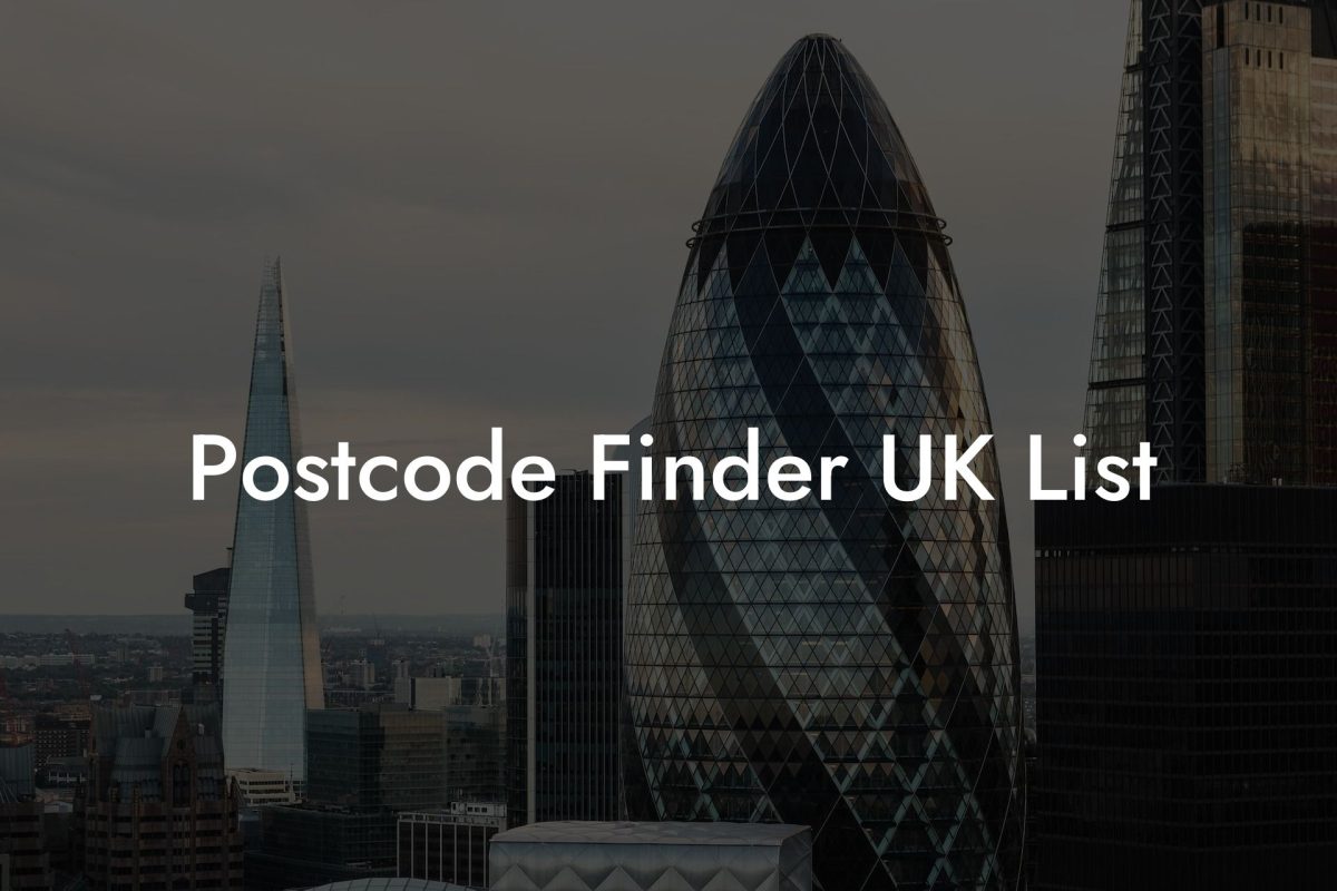 Postcode Finder UK List