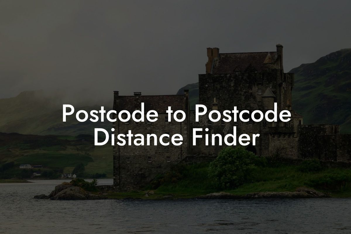 Postcode to Postcode Distance Finder