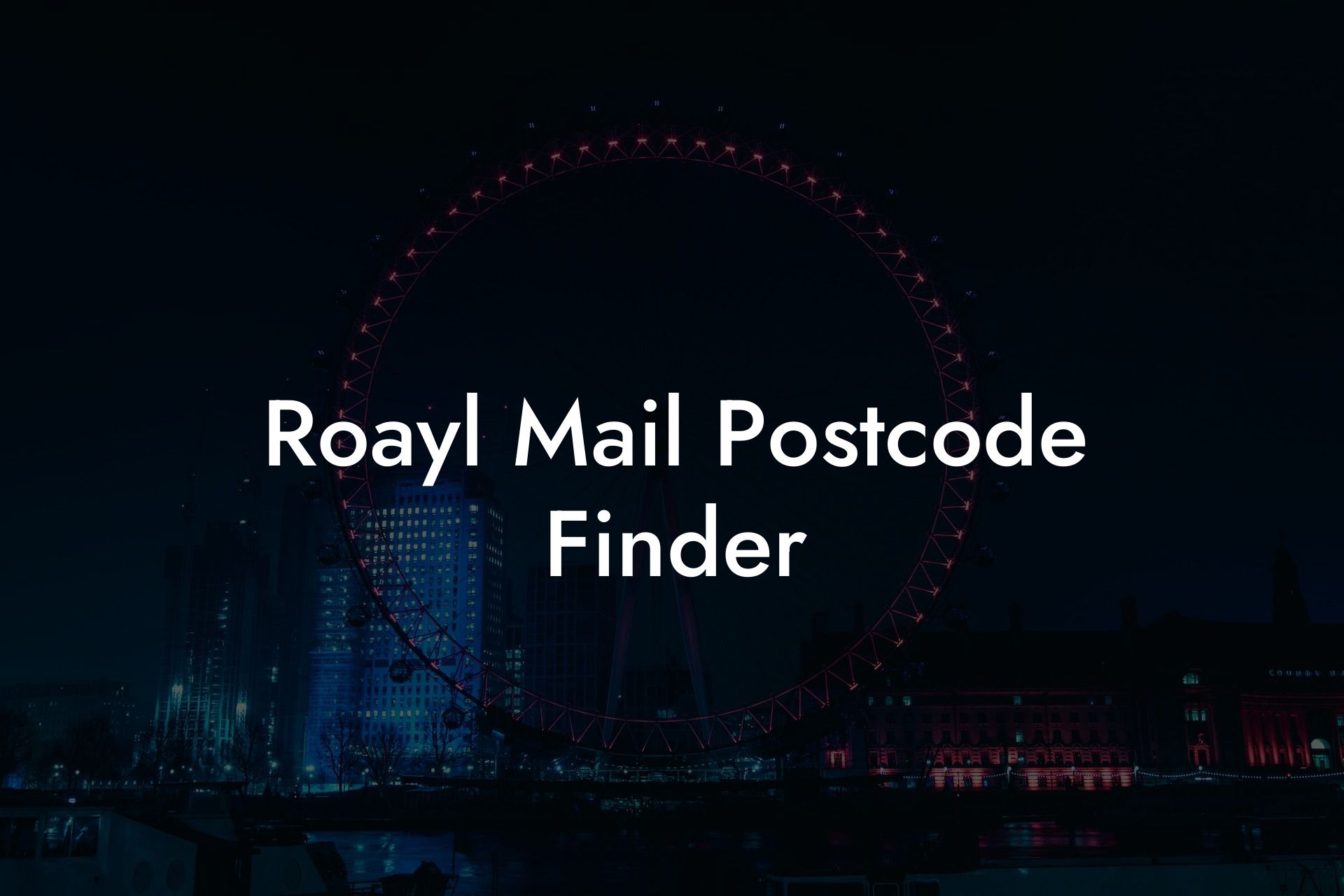 Roayl Mail Postcode Finder