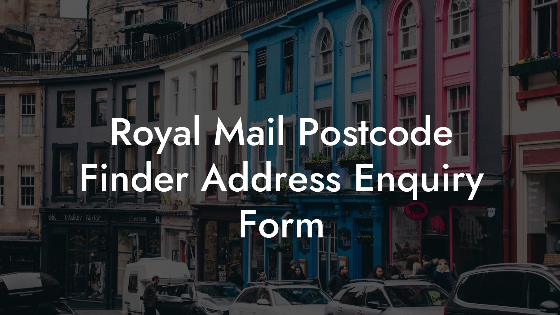 Royal Mail Postcode Finder Address Enquiry Form