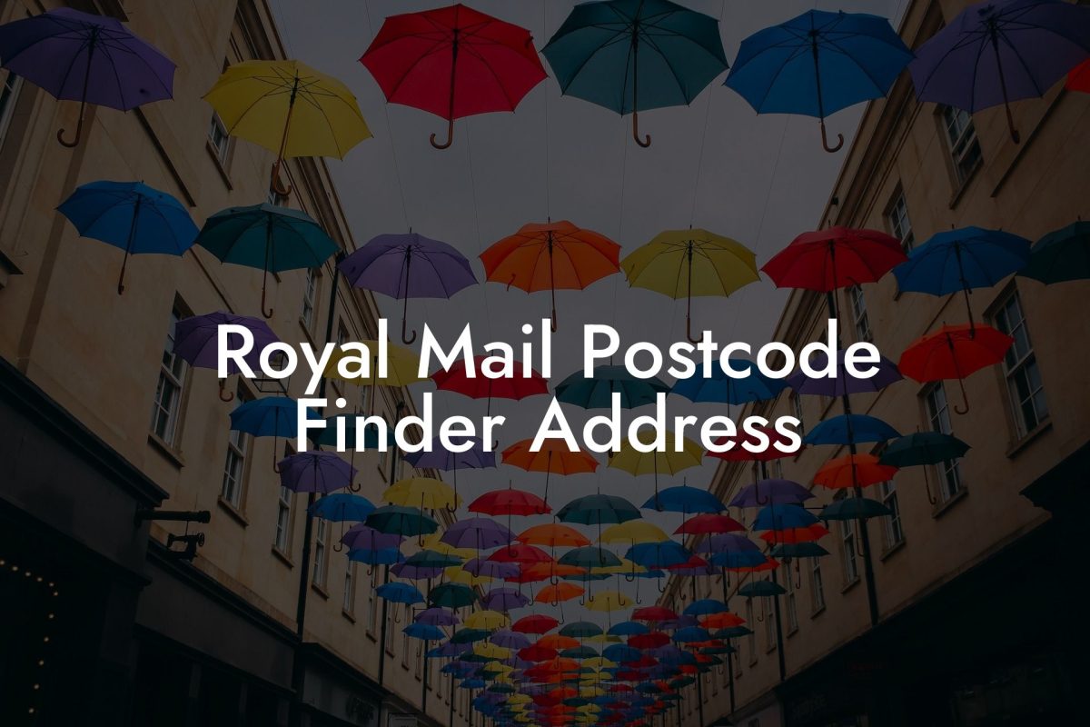 Royal Mail Postcode Finder Address