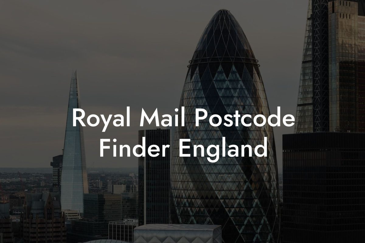 Royal Mail Postcode Finder England