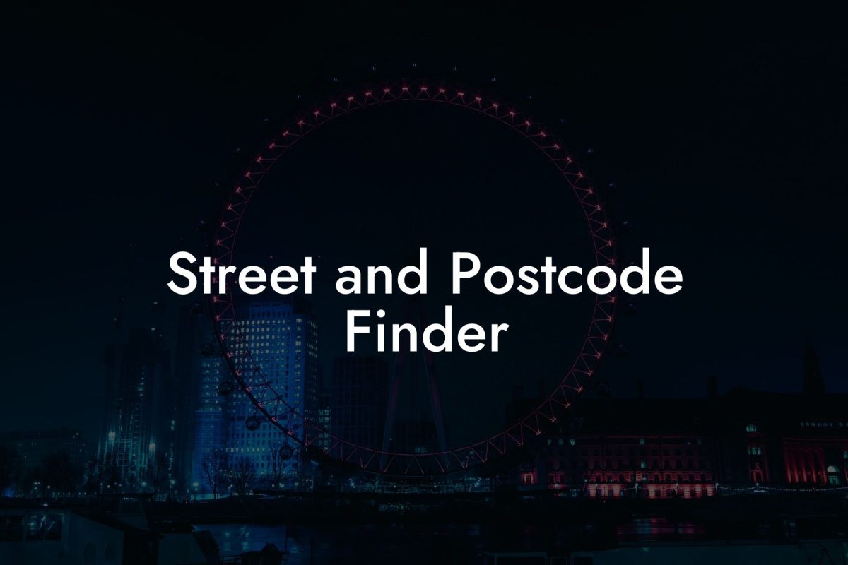 Street and Postcode Finder