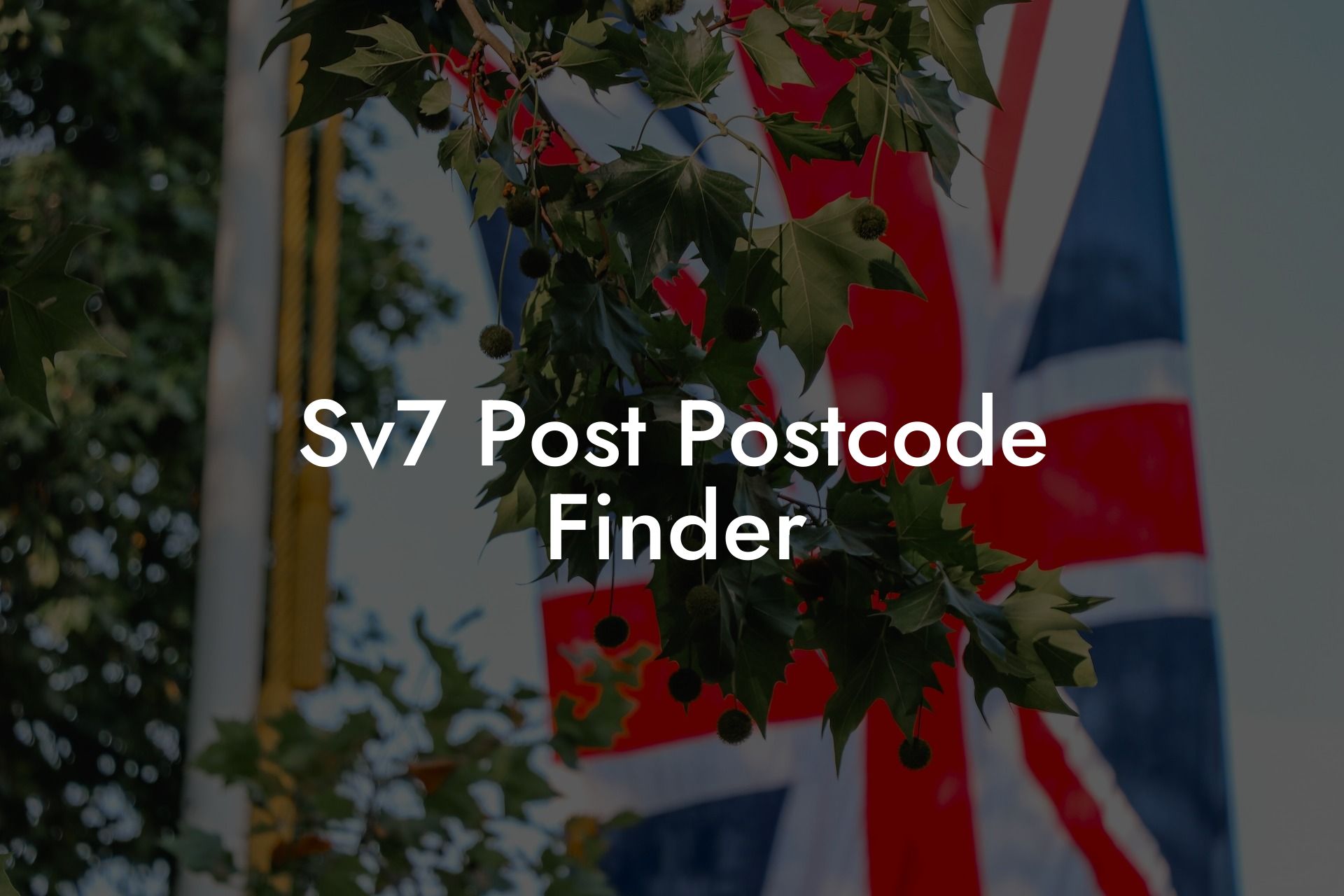 Sv7 Post Postcode Finder