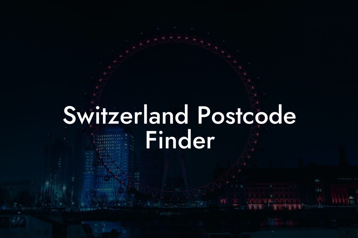 Switzerland Postcode Finder