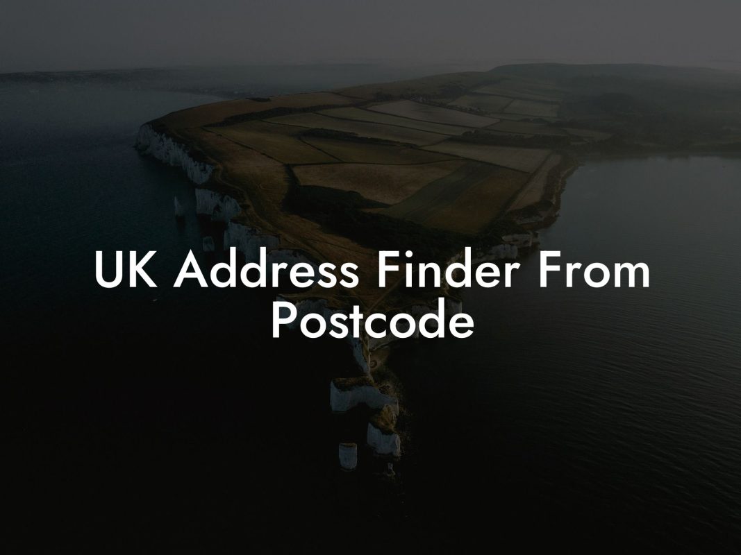 UK Address Finder From Postcode