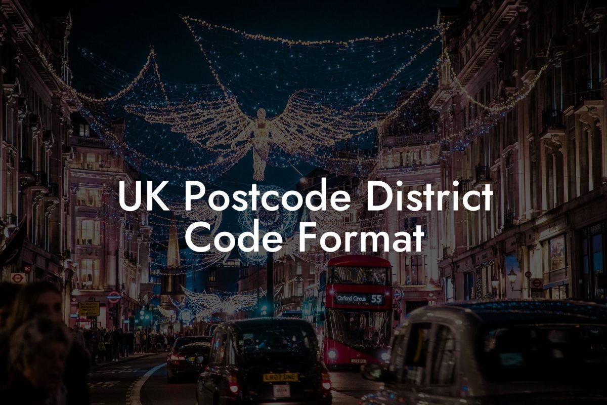 UK Postcode District Code Format