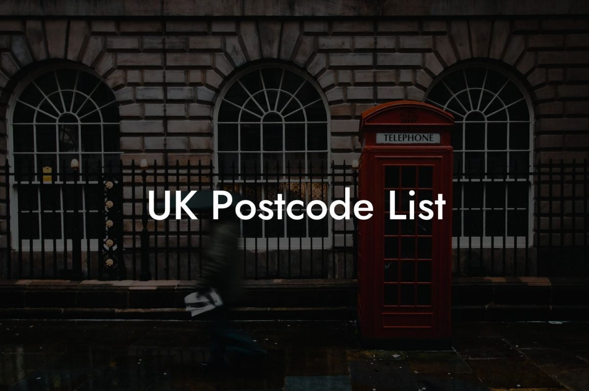 UK Postcode List